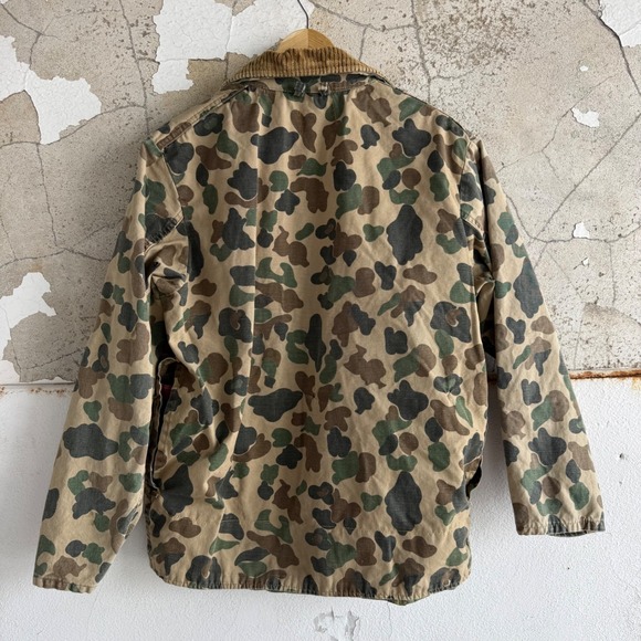 Vintage 70s SafTBak Duck Camo Hunting Jacket Men L Frog Skin Corduroy Field Coat - Picture 3 of 12